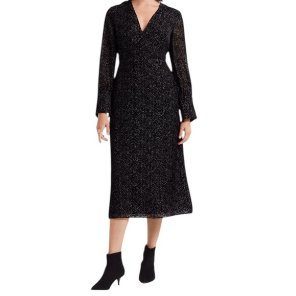 Club Monaco Dotted Midi Dress Size 2 - Picture 1 of 12